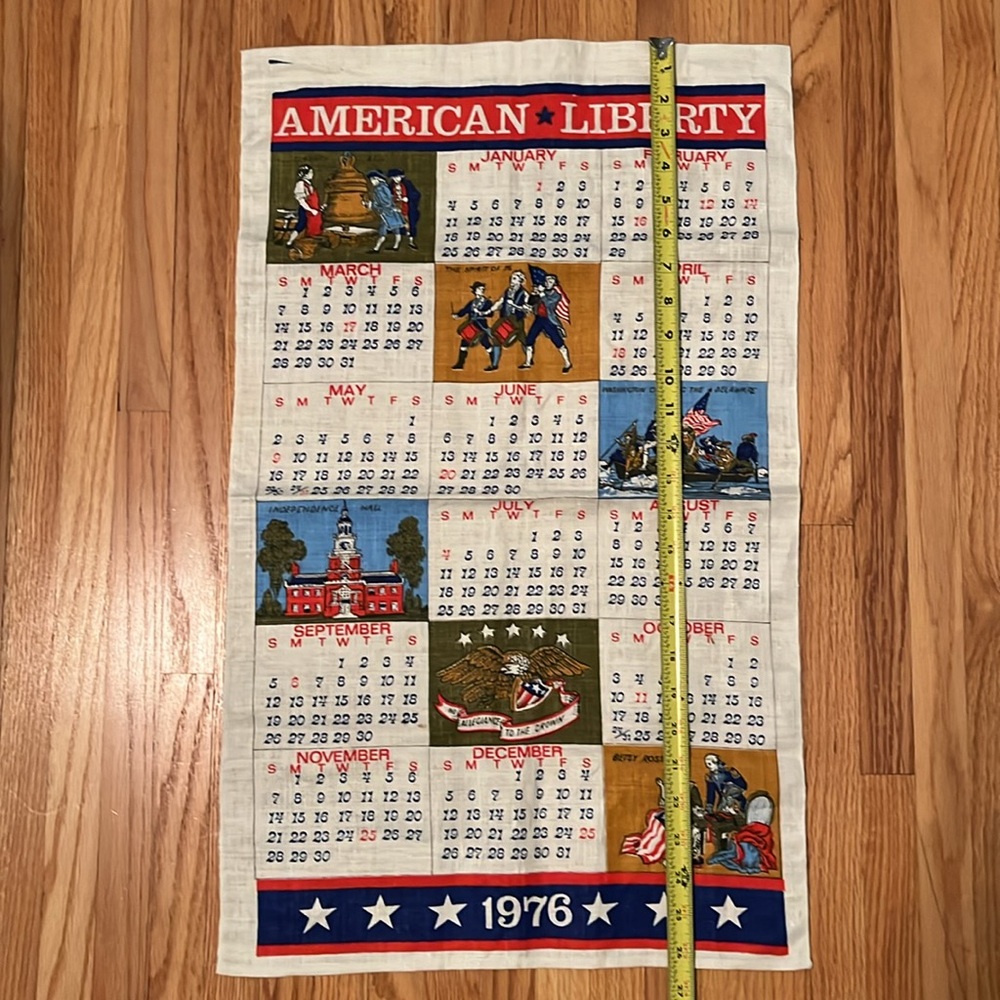 VTG Bicentennial 1976 Tea Towel Calendar - Picture 5 of 9